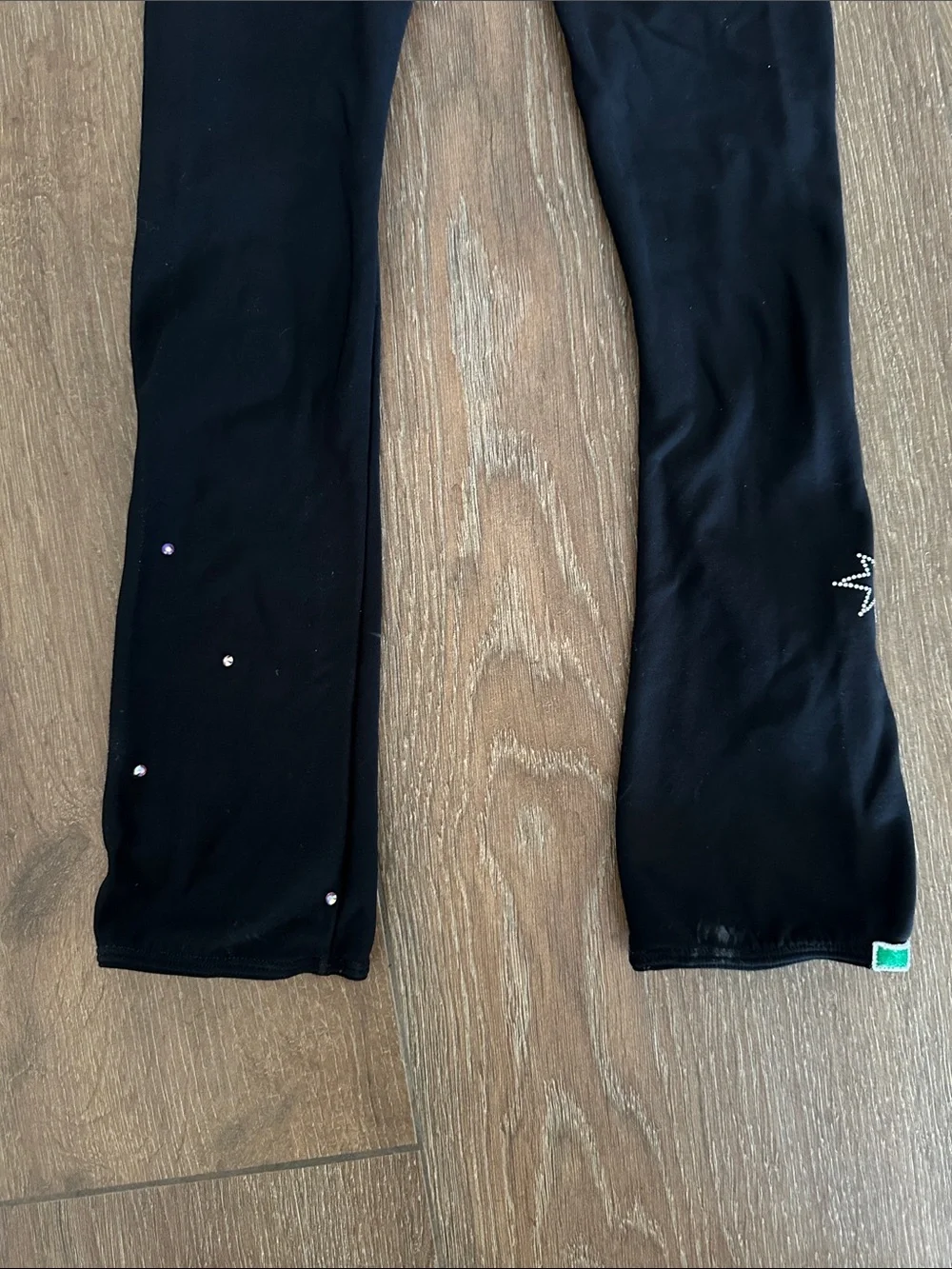 Karisma Black Leggings with Star & Rhinestone Detail.